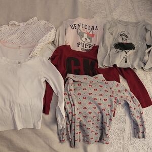 x7 Assorted Girls Long Sleeve Tops Size 6 ×2 Turtlenecks, ×6 Carter's, x1 CKlein